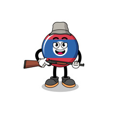 Cartoon Illustration of laos flag hunter