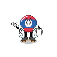 Cartoon mascot of laos flag doctor