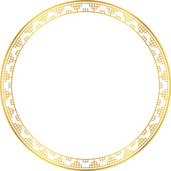 Luxury golden round frame botanic garden vingate pattern