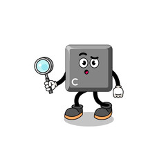 Fototapeta premium Mascot of keyboard C key searching