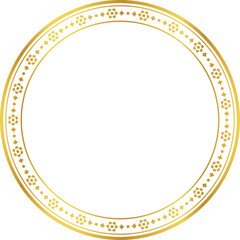 Luxury golden round frame botanic garden vingate pattern
