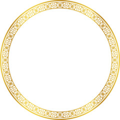 Luxury golden round frame botanic garden vingate pattern