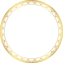 Luxury golden round frame botanic garden vingate pattern