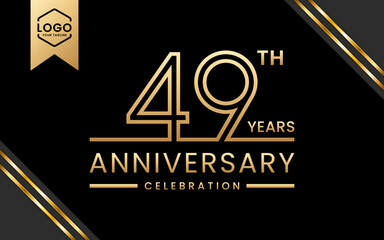 49 year anniversary celebration template design. Logo Vector Template Illustration