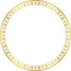 Luxury golden round frame botanic garden vingate pattern