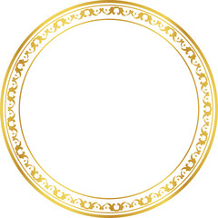 Luxury golden round frame botanic garden vingate pattern