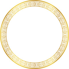 Luxury golden round frame botanic garden vingate pattern