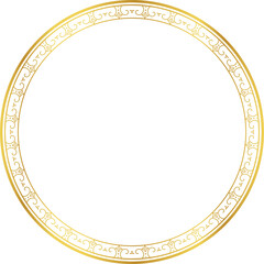 Luxury golden round frame botanic garden vingate pattern