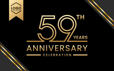 59 year anniversary celebration template design. Logo Vector Template Illustration