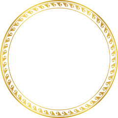 Luxury golden round frame botanic garden vingate pattern