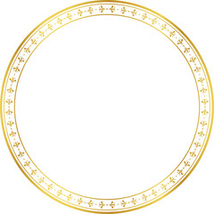 Luxury golden round frame botanic garden vingate pattern