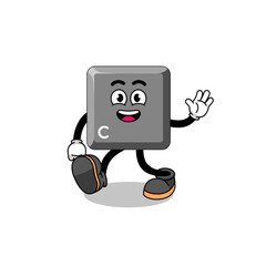 keyboard C key cartoon walking