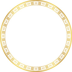 Luxury golden round frame botanic garden vingate pattern