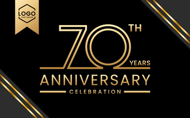 70 year anniversary celebration template design. Logo Vector Template Illustration