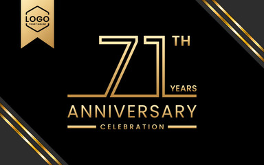 71 year anniversary celebration template design. Logo Vector Template Illustration