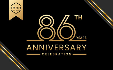 86 year anniversary celebration template design. Logo Vector Template Illustration