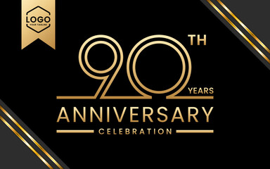 90 year anniversary celebration template design. Logo Vector Template Illustration