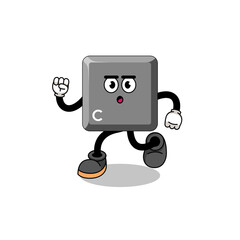 running keyboard C key mascot illustration