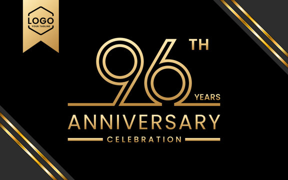 96 year anniversary celebration template design. Logo Vector Template Illustration