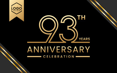 93 year anniversary celebration template design. Logo Vector Template Illustration