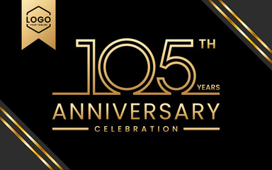 105 year anniversary celebration template design. Logo Vector Template Illustration - obrazy, fototapety, plakaty