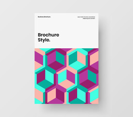 Vivid mosaic hexagons cover template. Abstract annual report design vector concept.