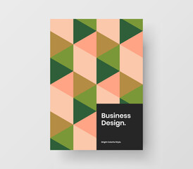 Bright corporate cover A4 vector design illustration. Modern geometric pattern placard template.