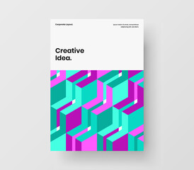 Modern geometric shapes company brochure template. Unique presentation design vector concept.