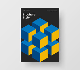 Creative magazine cover design vector illustration. Amazing geometric shapes postcard template.