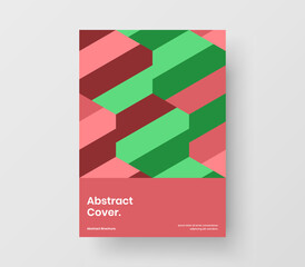 Original geometric pattern journal cover template. Abstract handbill A4 design vector layout.