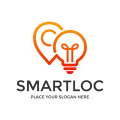 Smart location vector logo template. This design use pin symbol. Suitable for map.