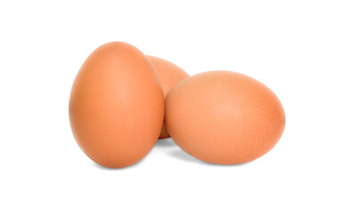 fresh organic chicken eggs isolated on white background