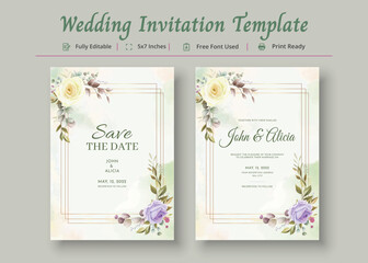 Obraz premium Wedding Invitation Card Template, Invitation Card Poster