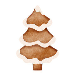 Watercolor gingerbread.	
