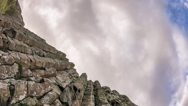A few of the 40000 interlocking basalt columns at the Giant's Causeway by Bushmills in Northern Ireland, United Kingdom