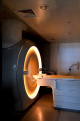 MRI Scanner  or Magnetic resonance imaging scanner machine in Hospital .