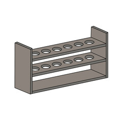 Test-tube rack vector for logo in laboratory.