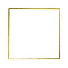 Gold square frame element with line border png.	
