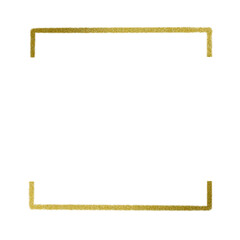 Gold square frame element with line border png.	
