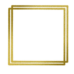 Gold square frame element with line border png.	
