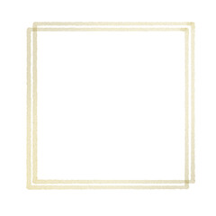 Gold square frame element with line border png.	
