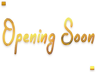 Opening Soon Invitation of Transparent PNG Gold Typography Text
