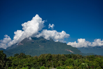 Majestic view of Doi Luang Chiang Dao in northern Thailand, the third highest mountain in Thailand,...