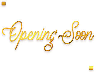 Opening Soon Gold Stylish Cursive Typography Text Transparent PNG
