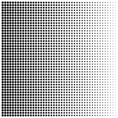 Halftone gradient. Pop art template. Abstract halftone background. Vector gradation of point textures.