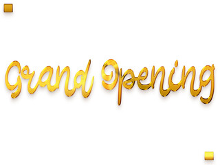 Grand Opening Gold Text Calligraphy Transparent PNG