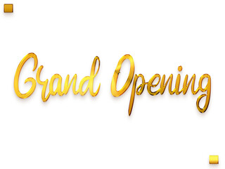 Grand Opening Gold Text Stylish Cursive Calligraphy Transparent PNG