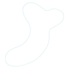 PNG. Blue blob line art outline.