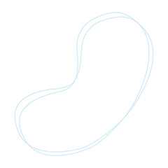 PNG. Blue blob line art outline.