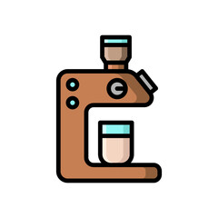 Coffee Machine Icon in Line Style. Coffee Maker Icon in Colored Outline Style. Coffee Machine Icon isolated